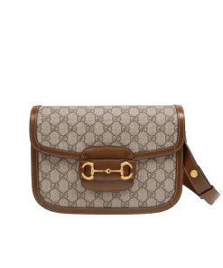 Gucci Horsebit 1955 Medium Shoulder Bag GG Supreme Brown 25cm 602204 92TCG 8563