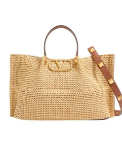 Alternative view of Valentino Garavani Medium Straw Summer Tote Beige 35Cm 7W2B0K39YCE D84