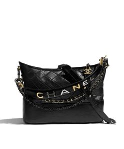 Alternative view of Chanel Gabrielle Small Hobo Bag Smooth Gold Silver Tone Black 20Cm As1582 B03936 94305