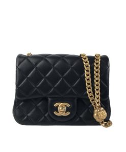 Alternative view of Chanel Mini Flap Bag With Camellia Flower Chain Black 18Cm