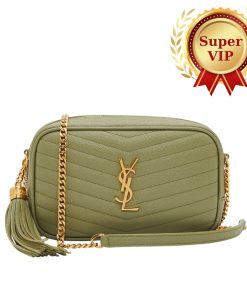 Alternative view of [Super Vip 1:1] Saint Laurent Mini Lou In Quilted Leather Green 19Cm 612579 1Gf01 3316