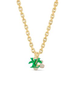 Alternative view of Louis Vuitton Lv Blooming Necklace Gold With Green M01867