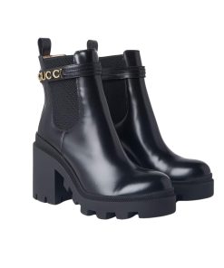 Gucci Women’S Ankle Boot With Logo Black 730064 Aabk6 1000