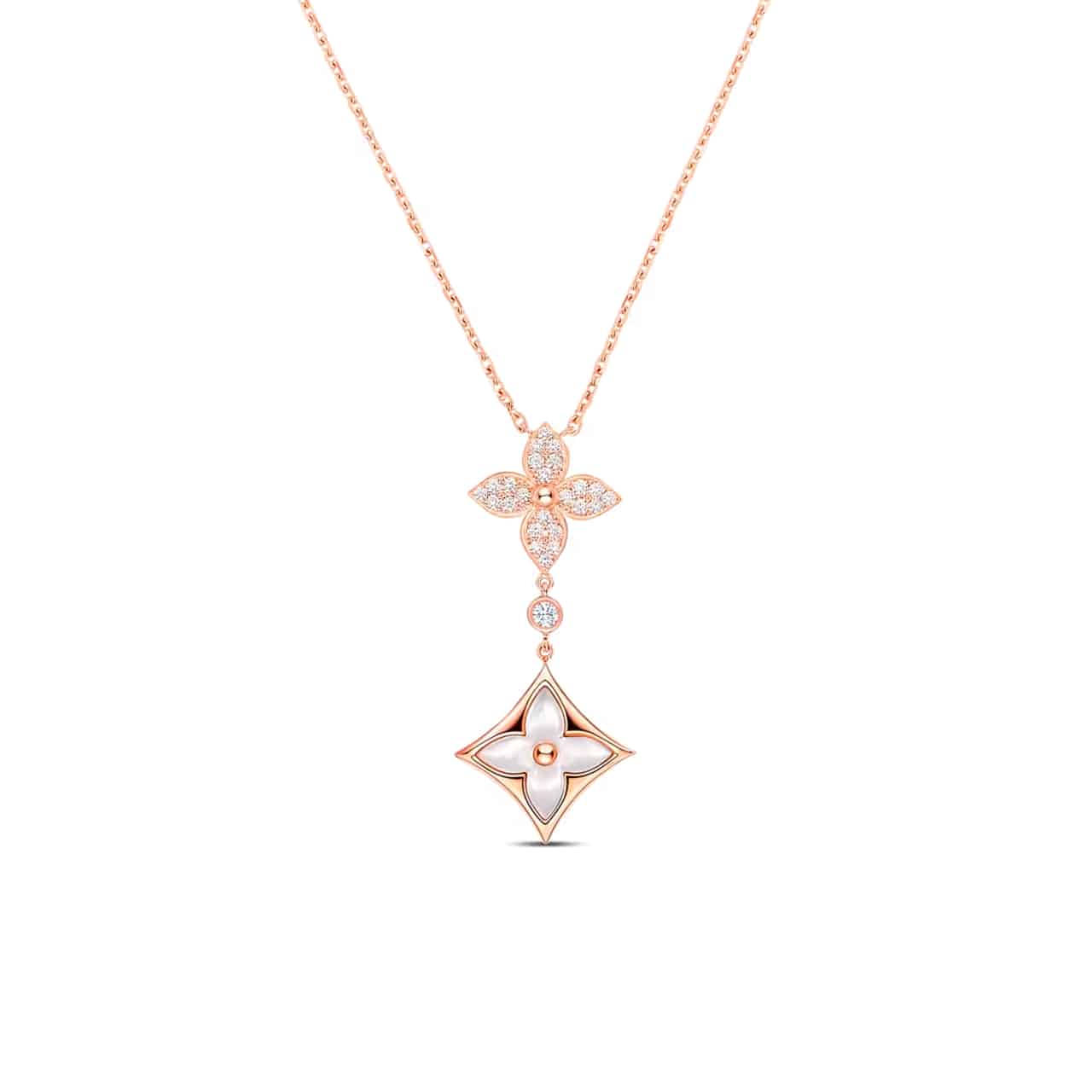 Louis Vuitton Color Blossom Double Star Necklace Q94676