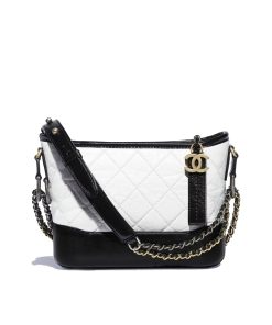 Alternative view of Chanel Gabrielle Small Hobo Bag Smooth Gold Silver Tone Black White 20Cm