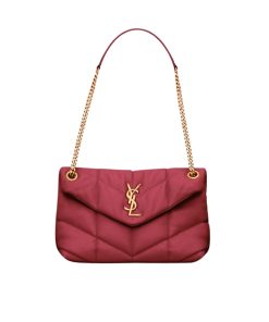 Alternative view of Saint Laurent Puffer Small In Leather Gold Hardware Red 29Cm