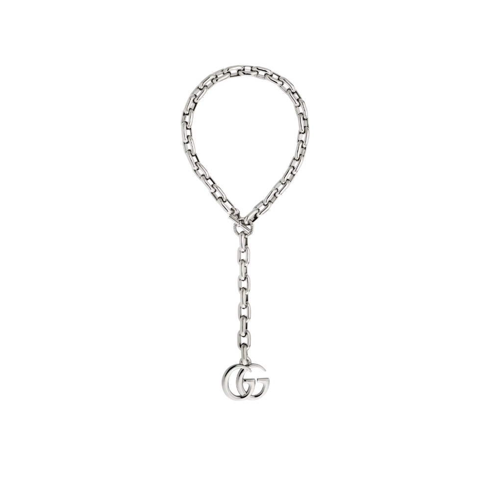 Gucci GG Marmont Pendant Chain Necklace Silver ‎863865 I4729 8131