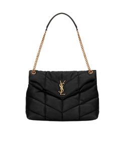 Alternative view of Saint Laurent Puffer Medium In Leather Gold Hardware Black 35cm 5774751EL071000