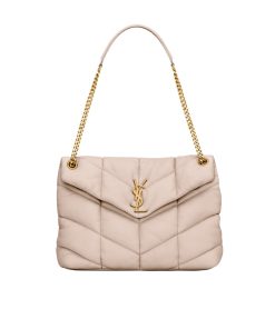 Alternative view of Saint Laurent Puffer Medium In Leather Gold Hardware Beige 35cm 5774751EL072721