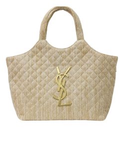 Saint Laurent Raffia Maxi Tote Bag Beige 40Cm
