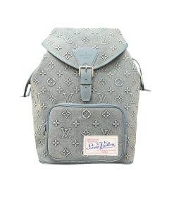 Louis Vuitton Montsouris Rucksack Monogram Wash Blue 32Cm