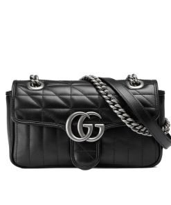 Alternative view of Gucci Gg Marmont Mini Shoulder Bag Black 22Cm 446744 Um8An 1000
