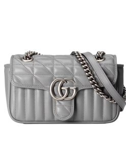 Gucci Gg Marmont Mini Shoulder Bag Grey 22Cm 446744 Um8An 1711