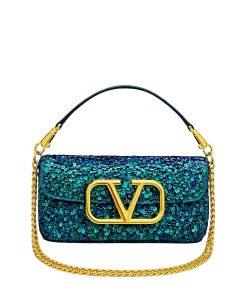 Alternative view of Valentino Small Loco Shoulder Bag With Embroidery in Antique Green 20cm 2W2B0K53BYYNB6