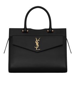 Saint Laurent Uptown Medium Leather Tote Bag Black 31Cm 6365430Sx0J1000