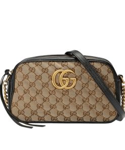 Gucci Gg Marmont Small Shoulder Bag Beige Ebony 24Cm 447632 Hvkeg 9772