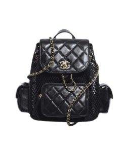 Chanel Mesh Backpack Black 20Cm As5484 B20127 94305