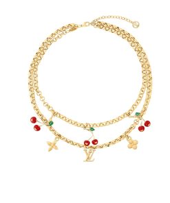 Louis Vuitton X Murakami Cerise Necklace Gold M02804