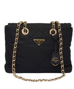 Alternative view of Prada Re Edition 1995 Chaîne Re Nylon Tote Bag Black 25Cm 1Bg468 2Aos F0002 V Coo