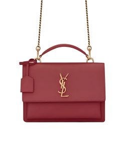 Alternative view of Saint Laurent Sunset Medium Chain Bag In Smooth Leather Red 22Cm 442906D420W6805
