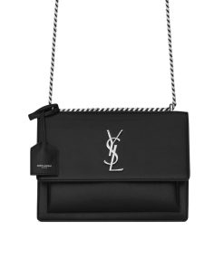 Alternative view of Saint Laurent Sunset Medium In Smooth Leather Black 20Cm 442906D420N1000