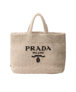 Prada Raffia Tote Bag Natural 32cm 1BG392 2C2T F0018 V OOL