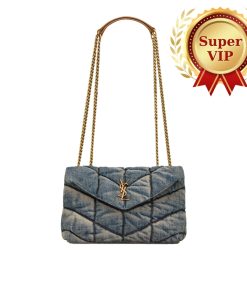 [Super Vip 1:1] Saint Laurent Puffer Toy In Denim 28Cm 7593372Pt674575