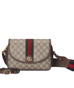Alternative view of Gucci Ophidia Small Shoulder Bag Beige And Dark Brown GG Supreme 23Cm ‎722117 FAAX3 9789