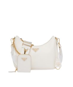 Prada Re Edition 2005 Saffiano Leather Bag White 22cm 1BH204 NZV F02EN V V2M