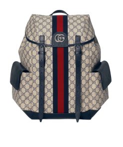Gucci Ophidia GG Medium Backpack Beige Blue GG Supreme 40cm 598140 HUHAN 4079