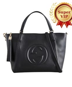[Super Vip 1:1] Gucci Soho Small Top Handle Bag Black 35Cm 369176 A7M0G 1000