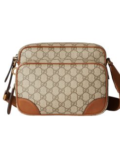 Gucci Gg Emblem Medium Crossbody Bag Beige And Brown 23Cm 821160 Faed3 9786
