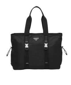 Prada Re Nylon And Saffiano Tote Black 39Cm Vg042 2Dmg F0002 V Mon