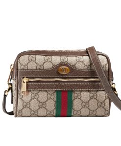 Gucci Ophidia Mini Bag Beige And Ebony 17Cm 517350 96Iws 8745