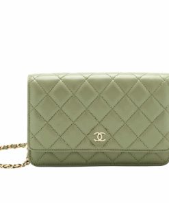 Alternative view of Chanel Classic Wallet On Chain Gold Tone Metal Khaki 19Cm