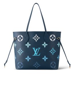 Louis Vuitton Neverfull MM Monogram Empreinte Blue 31Cm M46514