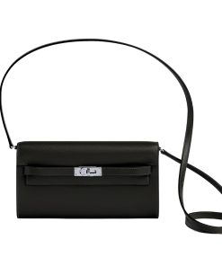 Alternative view of Hermes Kelly Classique To Go Wallet Black Silver Hardware 19Cm H080253Ck89