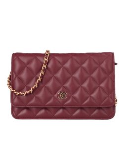 Alternative view of Chanel Classic Wallet On Chain Gold Burgundy 19Cm