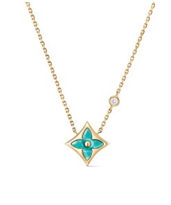 Louis Vuitton Color Blossom Bb Star Pendant Necklace Yellow Gold Q03276