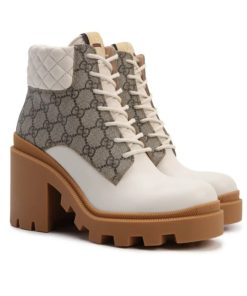 Alternative view of Gucci Wmns Gg Ankle Boot Beige White 659691 Uc810 9066