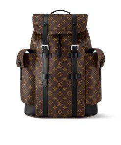 Louis Vuitton Christopher MM Backpack Monogram Macassar Brown 44Cm M43735