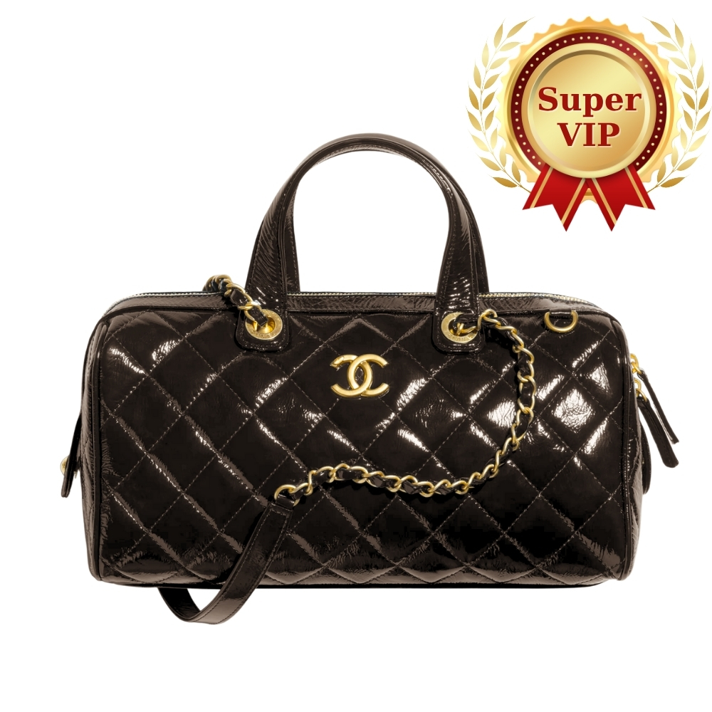 [Super Vip 1:1] Chanel Large Bowling Bag Dark Brown 31Cm As5579 B20674 94305