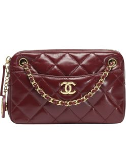 Chanel Mini Camera Case Burgundy 18Cm As5190 B18306 Nzv44