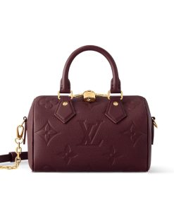 Louis Vuitton Speedy Bandouliere 20 Monogram Empreinte Grenat Red 20Cm M25929