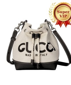 Alternative view of [Super Vip 1:1] Gucci Mini Shoulder Bag With Print Cotton Linen Canvas Black 23Cm
