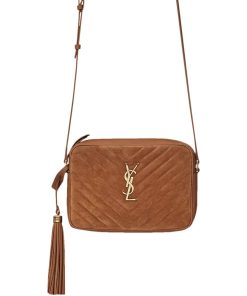 Saint Laurent Lou Camera Bag In Quilted Suede And Smooth Leather 23Cm 7152321S7R77761