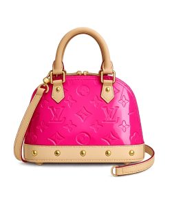 Louis Vuitton Nano Alma Monogram Vernis Neon Pink 18Cm M90611