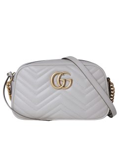 Alternative view of Gucci Gg Marmont Small Shoulder Bag Light Grey 24Cm 447632 Aabzb 1712