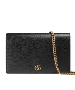 Alternative view of Gucci Gg Marmont Wallet On Chain Black Leather 20Cm 497985 Cao0G 1000
