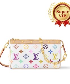 [Super Vip 1:1] Louis Vuitton X Murakami Pochette Accessoires White 22Cm M13404